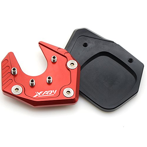 X-ADV X ADV Motocicleta CNC Aluminio Costado Soporte Lateral Ampliar para Honda X ADV X-ADV 750 2017 2018 (Negro+Rojo)