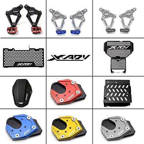 X-ADV X ADV Motocicleta CNC Aluminio Costado Soporte Lateral Ampliar para Honda X ADV X-ADV 750 2017 2018 (Negro+Rojo)