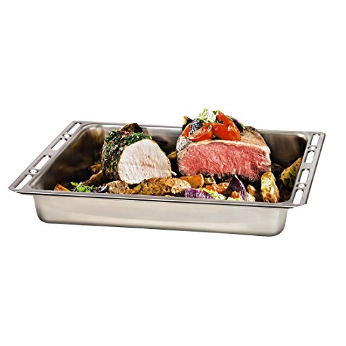 Xavax 00111504 Rectangular Acero Inoxidable - Bandeja de Horno (Rectangular, Plata, Acero Inoxidable, 465 mm, 370 mm, 70 mm)