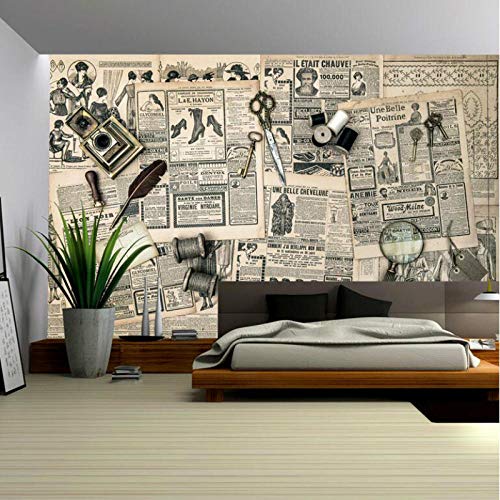 Xcmb papel pintado Papel Tapiz 3D Personalizado Para Wallsretro Periódico Fondo De Papel De Pared 3D Mural Fondos De Pantalla Mejoras Para El Hogar Decorar-250Cmx175Cm