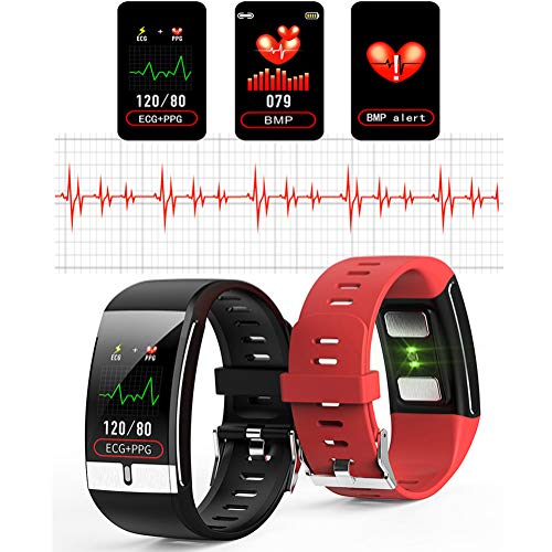 XDLYM Sport Smart Watch Health Tracker Pulsera de Fitness con Temperatura, presión Arterial y oxígeno Modo multideportivo Impermeable,Negro