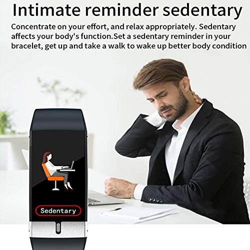 XDLYM Sport Smart Watch Health Tracker Pulsera de Fitness con Temperatura, presión Arterial y oxígeno Modo multideportivo Impermeable,Negro