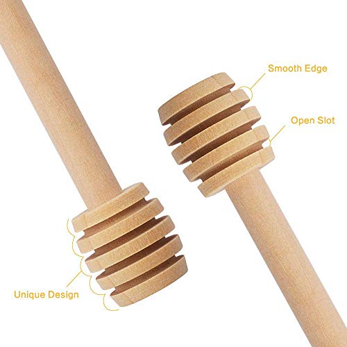XelparucTS - Mini palitos de madera, palitos mieleros, dispensador para tarros de miel, como regalos de la fiesta de boda 7,62 cm, envueltas individualmente, paquete de 100 unidades
