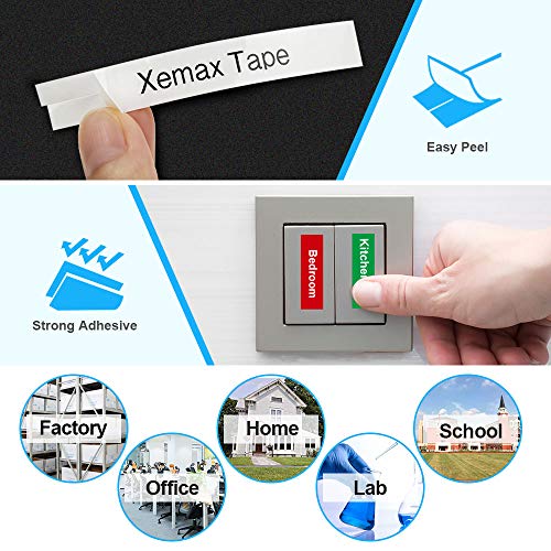 Xemax Compatible Cinta 12mm x 8m Reemplazo para Brother P-Touch Tze-131 Tze-231 Tze-431 Tze-531 Tze-631 Tze-731 Laminado Casete para PT-D210VP PT-H101C PT-1010 PT-P750W PT-E110 PT-D450 PT-H105, 6-Pack