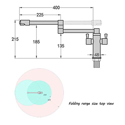 XHCP Grifos mezcladores para Lavabo de Cocina, Grifo Plegable Caño Giratorio de 360 ​​° Grifos para Lavabo de baño Modernos, Grifo Mezclador frío y Caliente