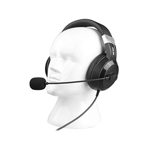 XHN - Auriculares de diadema con cancelación de ruido, conector USB y micrófono giratorio de 360 °