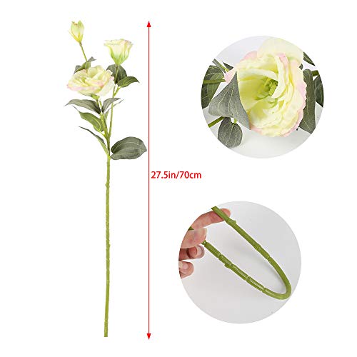 XHXSTORE 4pcs Ramo de Flores Artificiales Decoracion Plastico Flor Artificial Amarilla Arbusto Decorativas para Exterior Interior Hogar Fiesta Terraza Boda Mesa Balcon Cocina Jardinera Patio