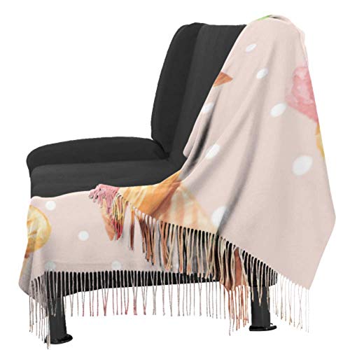 XIUZHEN Elegante Helado con Lunares Bufanda única Bufandas Grandes para Mujer Bufanda de Invierno de Cachemira 77"x27 / 196x68cm Large Soft Pashm