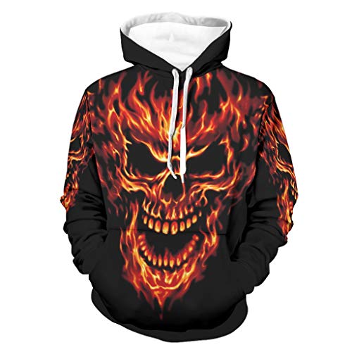 XJJ88 Fleece Hoodies Vaquero Cráneo Unisex Estilo Suave Gráfico Mangas Largas Ropa Exterior White5 2xl