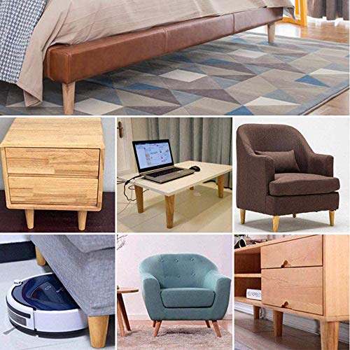 Xkfgcm 4 Patas Muebles Pies de Madera Maciza de Haya 10 cm Alta Piernas para Renovar o Elevar Muebles Sofás Sillones Butacas Armarios Somieres con Accesorios De Montaje Instalada Patas de Madera