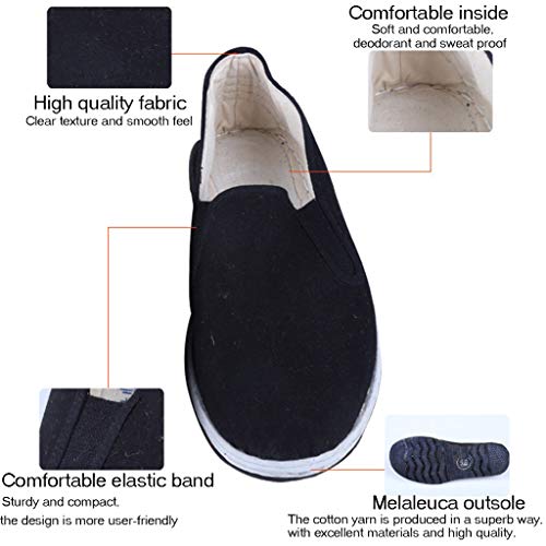 Xu-shoes Zapatos for Caminar, Zapatos Confort de conducción Tradicional Chino Viejo Pekín, Tai Chi Formación de Formadores Ligeros Zapatos, 2020NEW (Color : Black, Size : EUR 44)