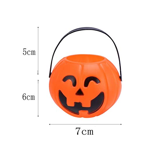 Xumier 20pcs Cubo de Calabaza de Halloween 7cm Bolsos de Calabaza Caramelo Truco o trato canasta de dulces Fiesta Conteniotre de Dulces Bolsa de regalo linterna de calabaza Decoración para Niños