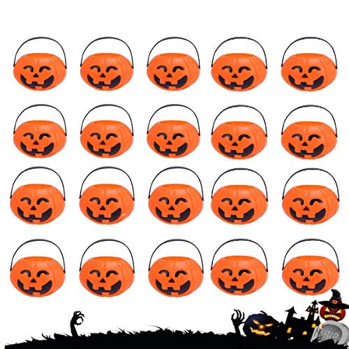 Xumier 20pcs Cubo de Calabaza de Halloween 7cm Bolsos de Calabaza Caramelo Truco o trato canasta de dulces Fiesta Conteniotre de Dulces Bolsa de regalo linterna de calabaza Decoración para Niños