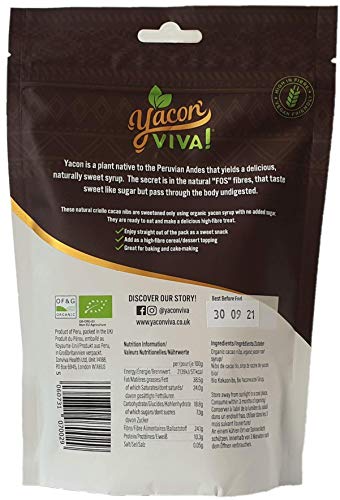 YaconViva! Puntas de Cacao Orgánico Endulzado con Yacón (300g)