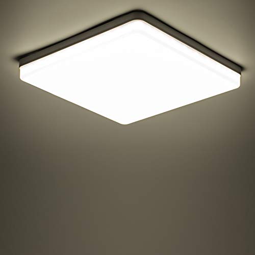 Yafido LED Lámpara de Techo Moderna 48W Plafón Led Cuadrado Ultra Delgado Downlight Blanco Natural 4000K 4320LM adecuada para Cocina Balcón Dormitorio Corredor Sala de Estar 30*30*4cm No-Regulable