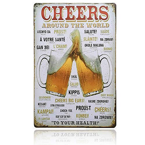 Yamaz Cartel de Chapa Placa Metal,Pintura de Hojalata de Metal Vintage de Cerveza, Decoración de Pared de Café Bar Pub Cerveza, Cartel de Placa de Bar Decoración de Pared de Fondo, 20 cm x 30 cm