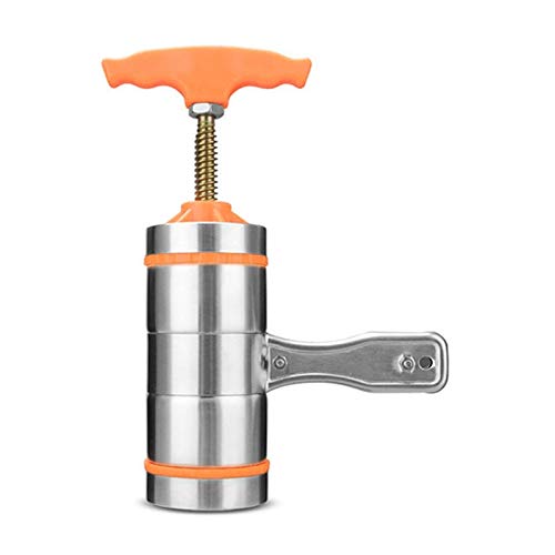 YANGJ Utensilios de Cocina 3 moldes Hogar Manualmente pequeño Acero Inoxidable Estilo de prensado Máquina de Fideos de Mano (Naranja) (Color : Naranja)