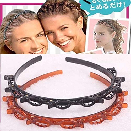 YANHAO Doble Flequillo Peinado Horquilla Accesorios para El Cabello Doble Capa Flequillo Clip Diadema Diademas 2PCS 2 Piezas/Darkbrown