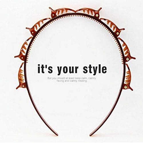 YANHAO Doble Flequillo Peinado Horquilla Accesorios para El Cabello Doble Capa Flequillo Clip Diadema Diademas 2PCS 2 Piezas/Darkbrown