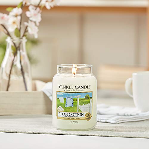 Yankee Candle vela aromática en tarro grande, algodón blanco, duración de combustión de hasta 150 horas