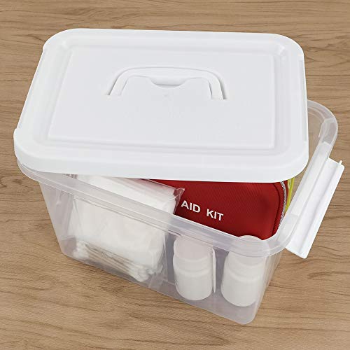 Yarebest Caja de Almacenamiento Transparente de 4 Paquetes, Cajas de Plástico con Tapas