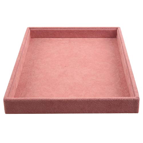 Ybzx Anillo de Terciopelo Rosa para joyería, Organizador de exhibición, Estuche para Bandeja, Collar, Pendientes, Brazalete, Caja de Almacenamiento, escaparate, Soporte para joyería, Plato vacío