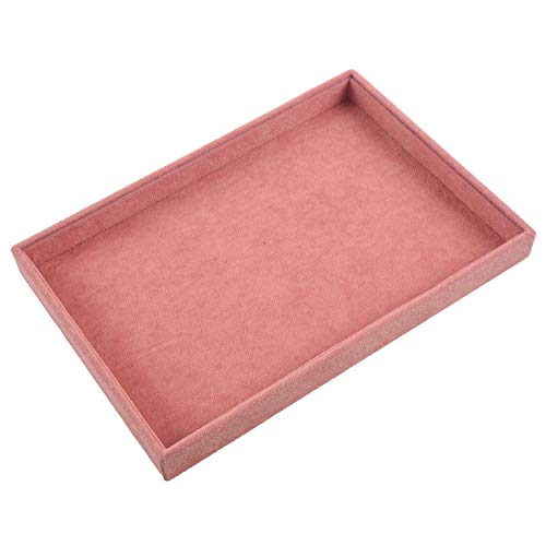 Ybzx Anillo de Terciopelo Rosa para joyería, Organizador de exhibición, Estuche para Bandeja, Collar, Pendientes, Brazalete, Caja de Almacenamiento, escaparate, Soporte para joyería, Plato vacío