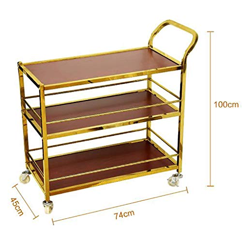 Ybzx Kitchen Buffet Muebles para Servir Metal con Acabado en Madera Wine Dump Organizer Display Rack Table Car