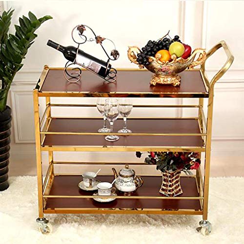 Ybzx Kitchen Buffet Muebles para Servir Metal con Acabado en Madera Wine Dump Organizer Display Rack Table Car