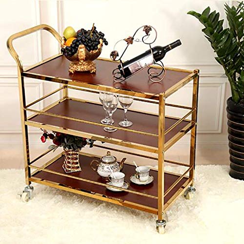 Ybzx Kitchen Buffet Muebles para Servir Metal con Acabado en Madera Wine Dump Organizer Display Rack Table Car 3 Styles