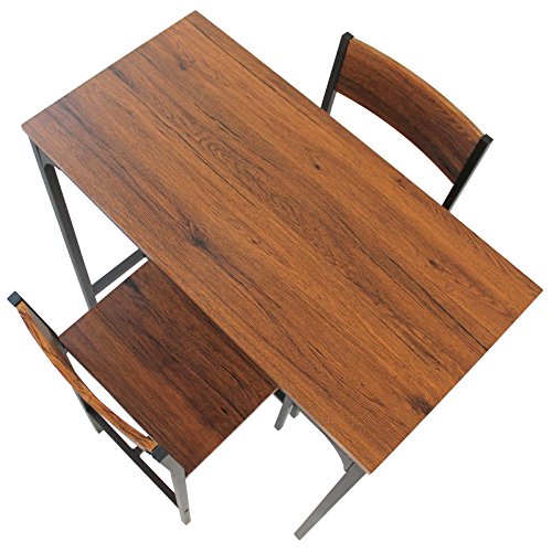 YELLOO Mod. Venice Set Mesa de Bar y 2 taburetes Color Marron Sillas Design Meubles