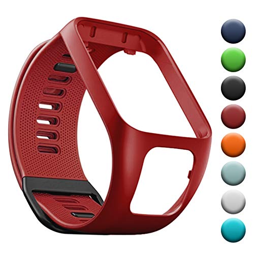 YHC Correa de Silicona para Tomtom Runner 3 2 Spark 3 Golf 2 Compatible con Tom Tom Adventurer (04-Rojo)