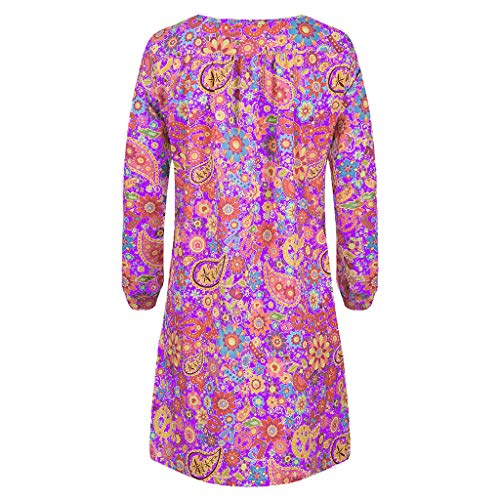 YiHANK 2019 Verano Más El Tamaño De Las Mujeres De Hombro De Impresión Floral De Manga Larga Irregular Casual Vestido De Colores Brillantes Del Sol Brillante Entusiasmo Señoras Vestidos