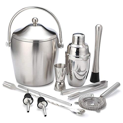 Yinaa Coctelera de Cóctel Profesional Set para Cócteles Fácil de Limpiar Set de Coctelera Kit de Bartender Juego de 6 Piezas 530ML