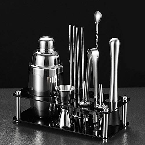 Yinaa Coctelera de Cóctel Profesional Set para Cócteles Suministros para Fiestas de Focas Set de Coctelera Kit de Bartender 350ML+Marco Negro