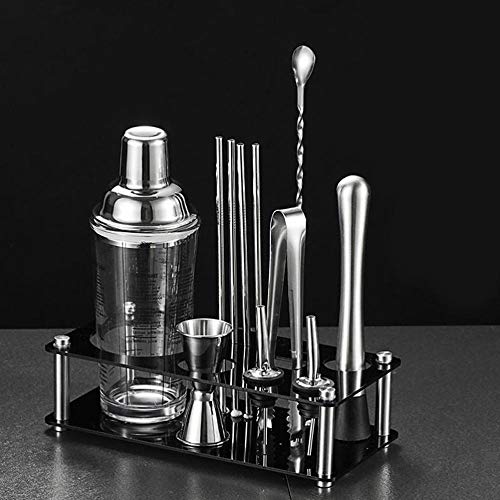 Yinaa Coctelera de Cóctel Profesional Set para Cócteles Suministros para Fiestas de Focas Set de Coctelera Kit de Bartender 350ML+Marco Negro