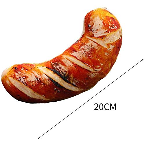 Yiyu Comida de Barbacoa de Peluche de Felpa Almohada Lumbar, la simulación 3D Calamar Salchichas colchón de Pimiento Rojo for los Regalos de la Broma del Partido Almohada Colecciones, 7.87 Pulgadas x