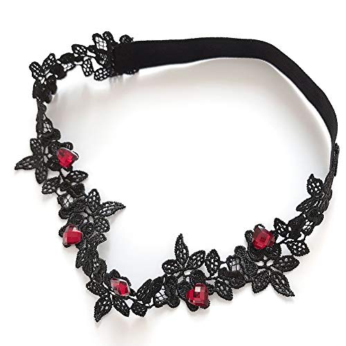 Yiyu Hechos A Mano Liga De Encaje De Novia Rosas Red Garter Muslos Sexys De Los Accesorios del Anillo, Liguero Novia Hechos A Mano Anillo De La Pierna x (Color : Black)