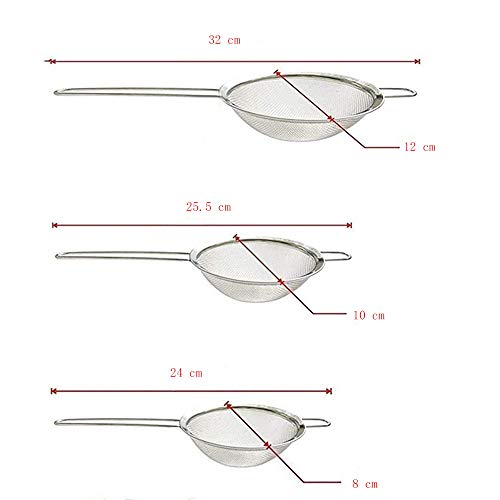 Ylinwtech Espumadera con Malla,3 Piezas Acero Inoxidable Espumaderas de Cocina Espumadera Calada Fina Espumadera con Colador para Cocina, Freír Alimentos,Espaguetis y Fideos(Plateado)