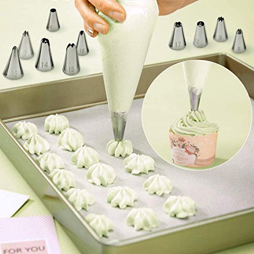 Yodeace Torta Giratoria, 50 Piezas Decoración de Pasteles Kit con 24 Boquillas para Manga Pastelera Profesional, Herramienta de pastelería, Espátula de Silicona para Tartas y Pasteles