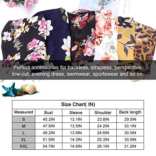 Yonhee - Chaquetas de chal floral para mujer, diseño floral, para playa, estilo boho y verano, informal, para mujer