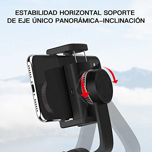 Yoozon Palo Selfie Eje estabilizador, Trípode de Teléfono antivibración para iPhone/Samsung/Huawei/Xiaomi y más, 360° Gimbal rotable stabilizer para Video de Calidad, Selfies, Videollamada, Youtube