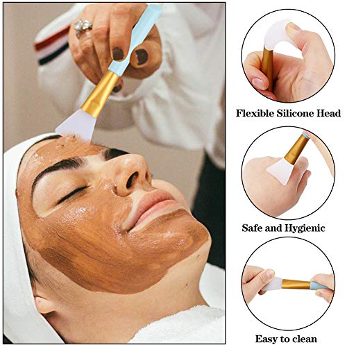 You&Lemon 4 Piezas Brocha de Silicona con 2 Cintas Para el Pelo lindo de Silicona Cepillos de Mascarilla Profesional Herramienta de Máscara Suave Brocha