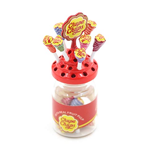 ypypiaol Lollipop De Azúcar De Postre En Miniatura con Soporte De Caja De Dulces Regalo De Accesorios De Casa De Muñecas 1#