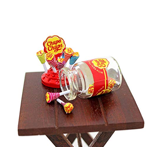 ypypiaol Lollipop De Azúcar De Postre En Miniatura con Soporte De Caja De Dulces Regalo De Accesorios De Casa De Muñecas 1#