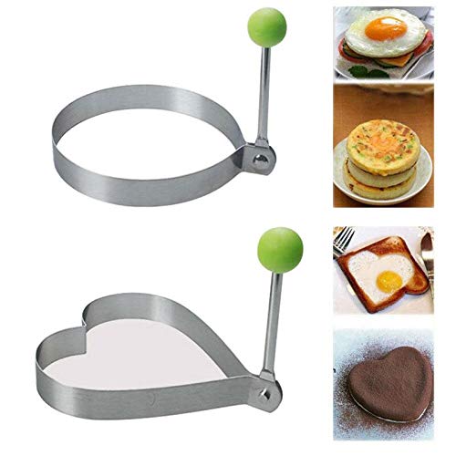 Yqs Accesorios para Hornear en el hogar Gadgets de Cocina for freír cocinar Huevos Molde de Acero Inoxidable Huevos fritos Herramientas de moldes panqueques Hornear Formulario Accesorios Cocina