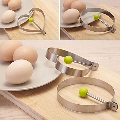 Yqs Accesorios para Hornear en el hogar Gadgets de Cocina for freír cocinar Huevos Molde de Acero Inoxidable Huevos fritos Herramientas de moldes panqueques Hornear Formulario Accesorios Cocina