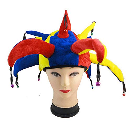 ysister Sombrero de Payaso con Nariz de Payaso Divertido Jester Multicolor Gorra Carnival Holloween Party Accesorios de Cosplay para Mardi Gras, Halloween o Fiestas temáticas