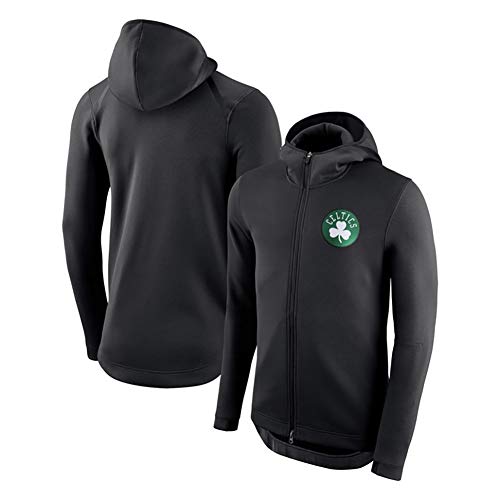 YSPORT Capucha Boston Celtics con Cremallera Encapuchado Camisa Entrenamiento Aficionados Suelto Y Respirable (Color : Black, Size : M)