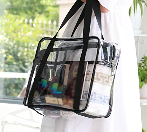 Yuanu Transparente PVC Cremallera Neceser De Cosmeticos De Mano Gran Capacidad Necesidades Diarias Bolsa De Almacenamiento Serigrafía Impermeable Durable Viaje Bolsa De Lavado Como El Cuadro